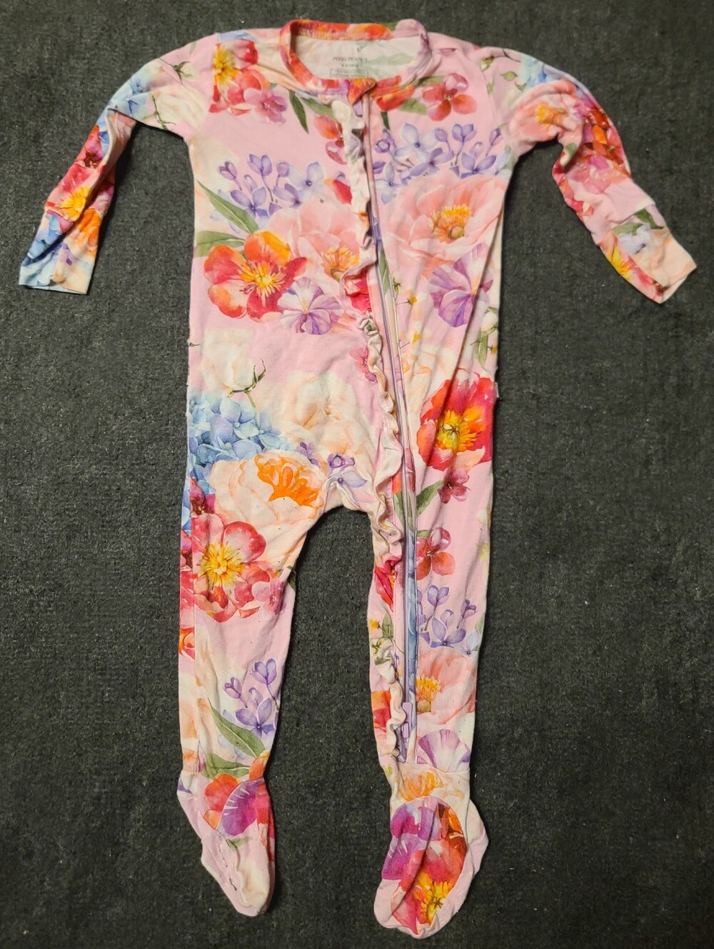 Posh Peanut 6-9 Months Floral One Piece Flowers Bamboo Soft Material Baby Girl